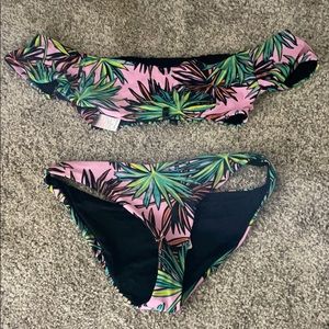 Topshop off shoulder swim suit